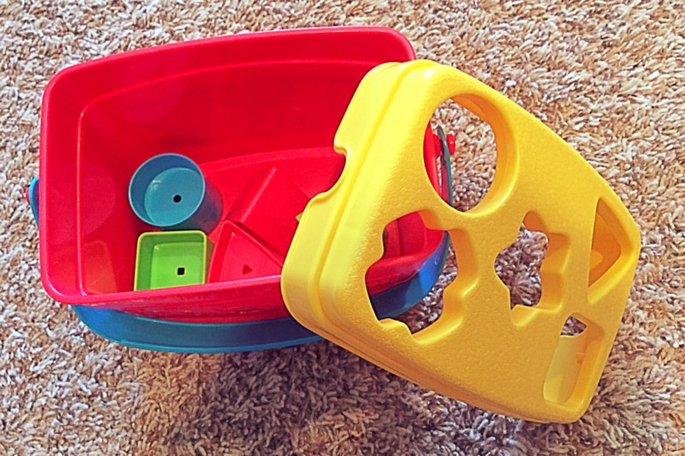 colourful plastic blocks for a baby