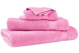 Pink bath towel set.