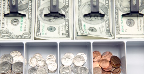 Money drawer from a cash register.