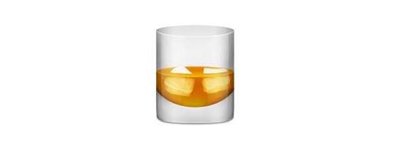 the new apple iOS whiskey emoji. on the rocks.