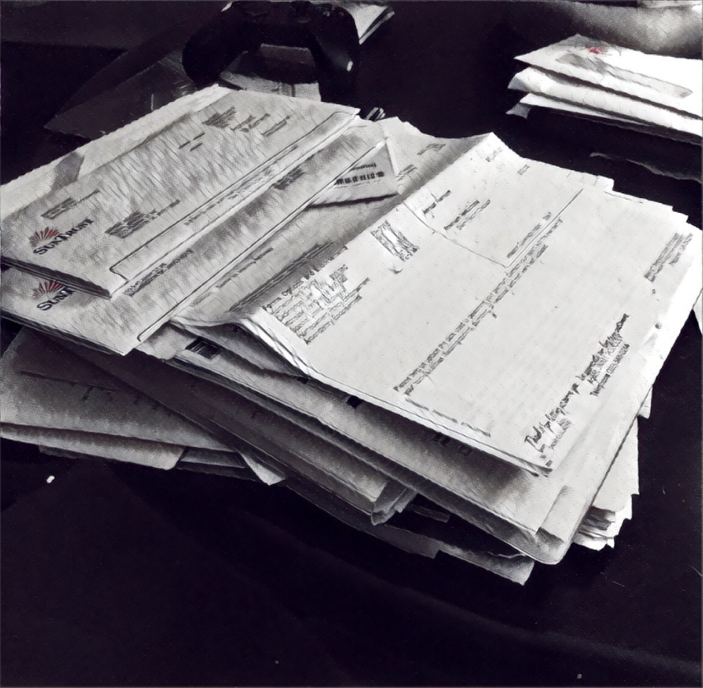 A pile of papers. So old school. 