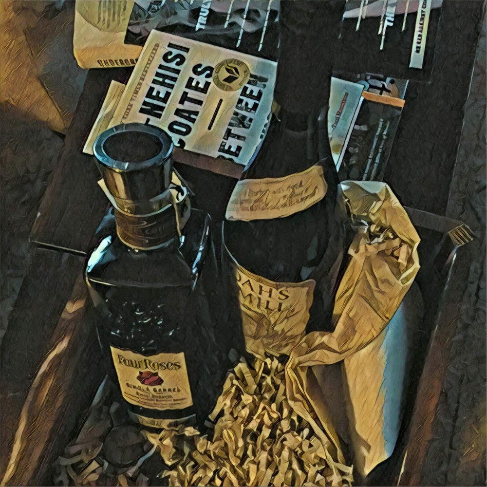 A numbered bottle of Four Roses barrel strength and a 